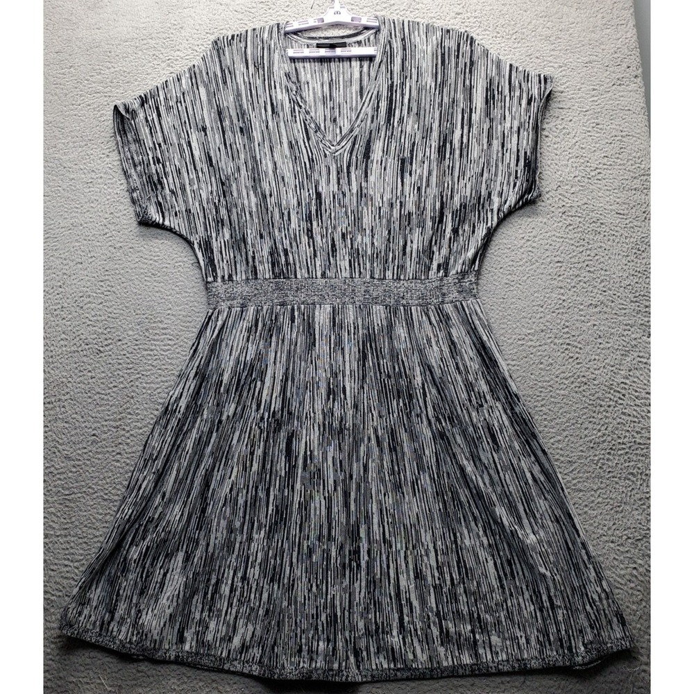 Lane Bryant Fit & Flare Dress Womens 26/28‎ Multi Space Dye Fitted Waist V-Neck